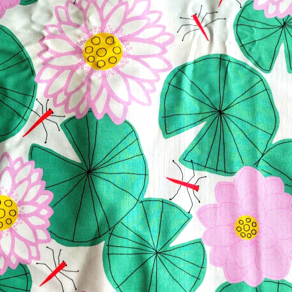 Floral Lily Pad Print Fabric 44" x 110"